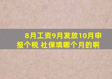 8月工资9月发放10月申报个税 社保填哪个月的啊